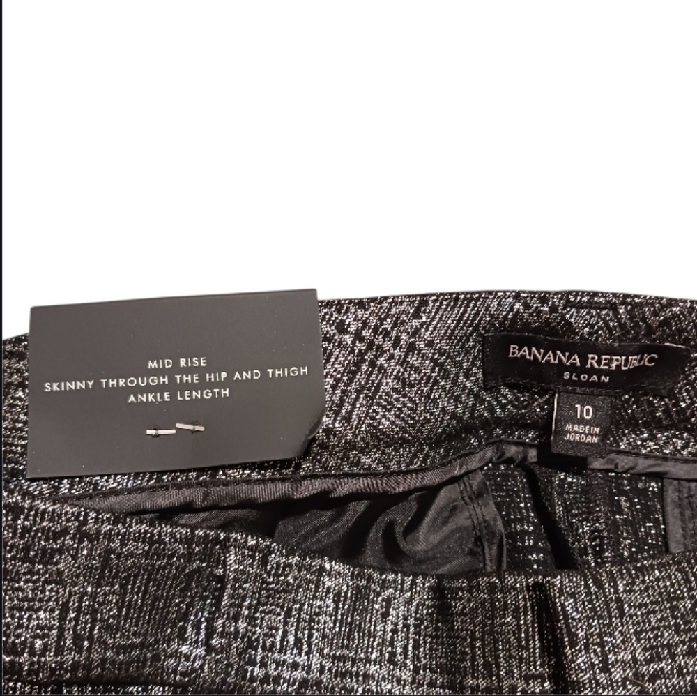 BR Sloan Metallic Slimming Bi-Stretch Ankle Pant Crosshatch - Picture 5 of 7